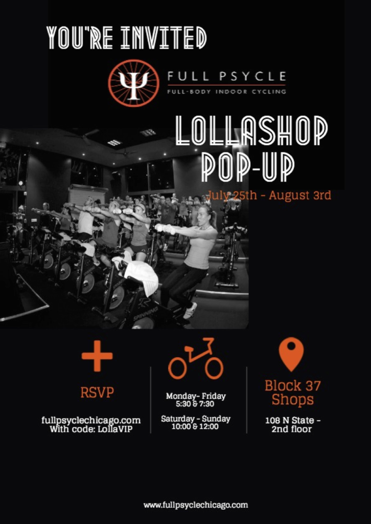 Full Psycle Lolla Shop Pop-up Invite